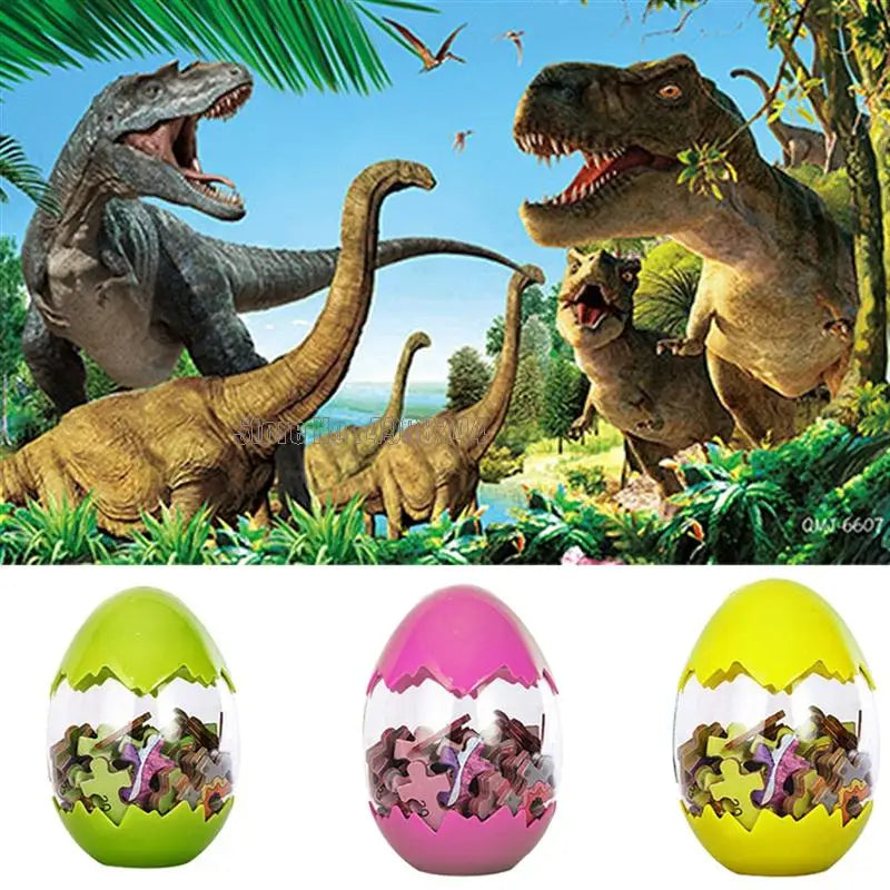 Träpussel Dinosaurie 60 Bitar – Äggförpackning 16 Motiv CE-certifierat Pedagogisk Leksak Barn Present 2026