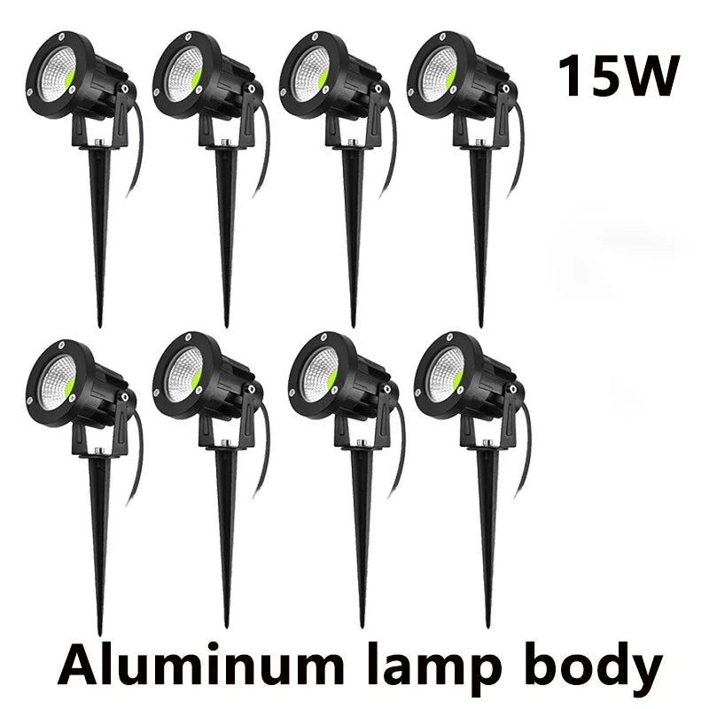 LED Spjutlampa Trädgård & Gång – IP65, 5W/10W/15W, Varmvit/Kallvit/RGB, AC85–265V & DC12–24V