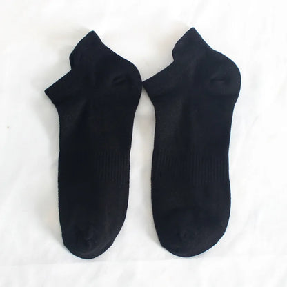 10 Pairs 100% Cotton Men Socks Summer Thin Breathable Socks High Quality No Show Boat Socks Black White Gray Short For Students