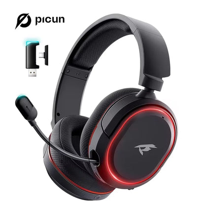 Picun G2 2.4GHz Bluetooth Wireless Gaming Headset For PC PS4 PS5 Phone Switch 5ms Low Latency 7.1 Surround Wired Headset ENC Mic