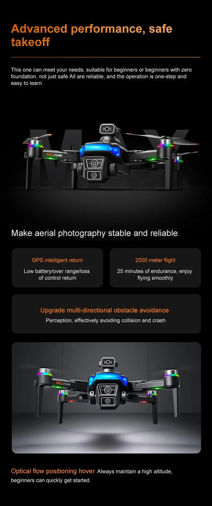 RG706 MAX GPS Drone 8K Professional Dual HD Camera 5G WIFI FPV 360° Obstacle Avoidance Brushless Large Screen Rc Quadcopter Dron