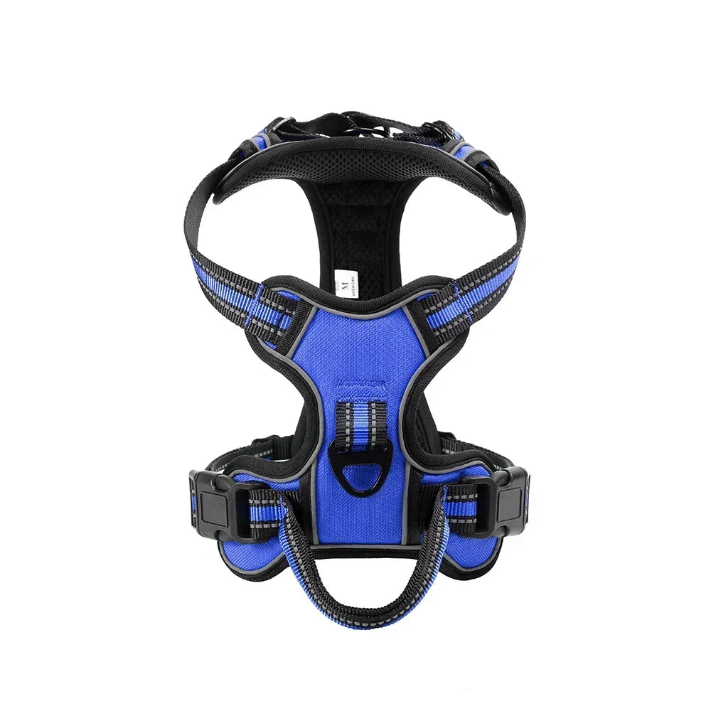 Justerbar Hundsele med Reflex – Andningsbar Oxford-väst, No-Pull, S–XL, 8 Färger