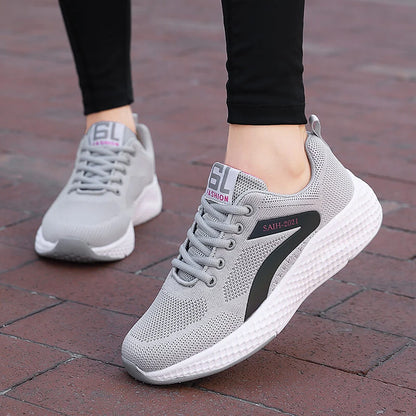 Dam sportskor i flyknit – Andningsbara, löpning, casual, snörning, storlek 35–42, 3 färger