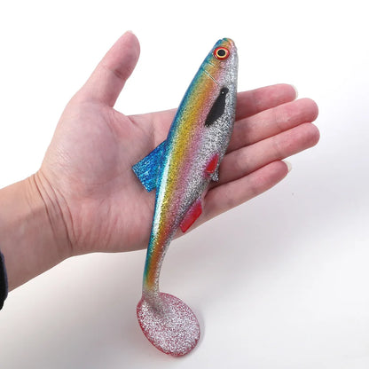 1pcs 26g 60g River Roach Fishing Lure Soft Bait T Paddle Tail Baitfish Shad Strike Silicone Plastic Swimbait Wobbler Pike Bass