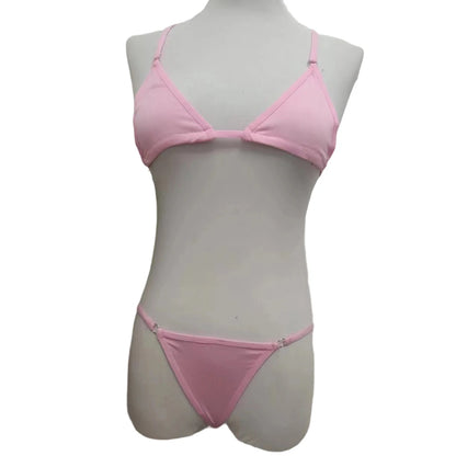 2Pcs/Set Women Bikinis Beachwear Lacing Up Bra And Thong Suits Brazilian Swimwear Female Swimming Swimsuit