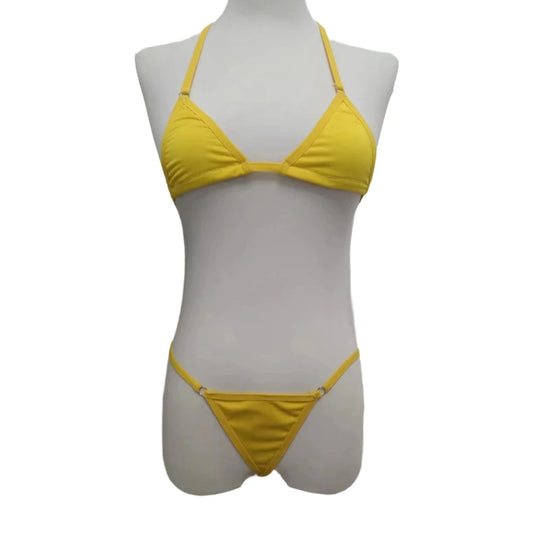 2Pcs/Set Women Bikinis Beachwear Lacing Up Bra And Thong Suits Brazilian Swimwear Female Swimming Swimsuit