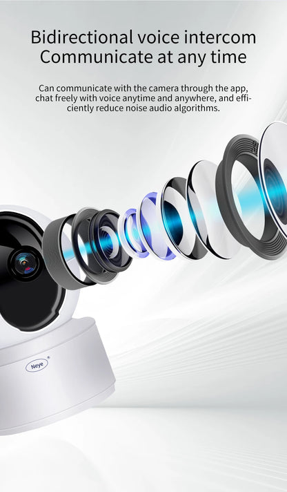 8MP 4K WiFi Security Indoor Camera 5X Digital Zoom Pan Tilt IP Camera Ai Automatic Tracking Night Vision Intercom Security