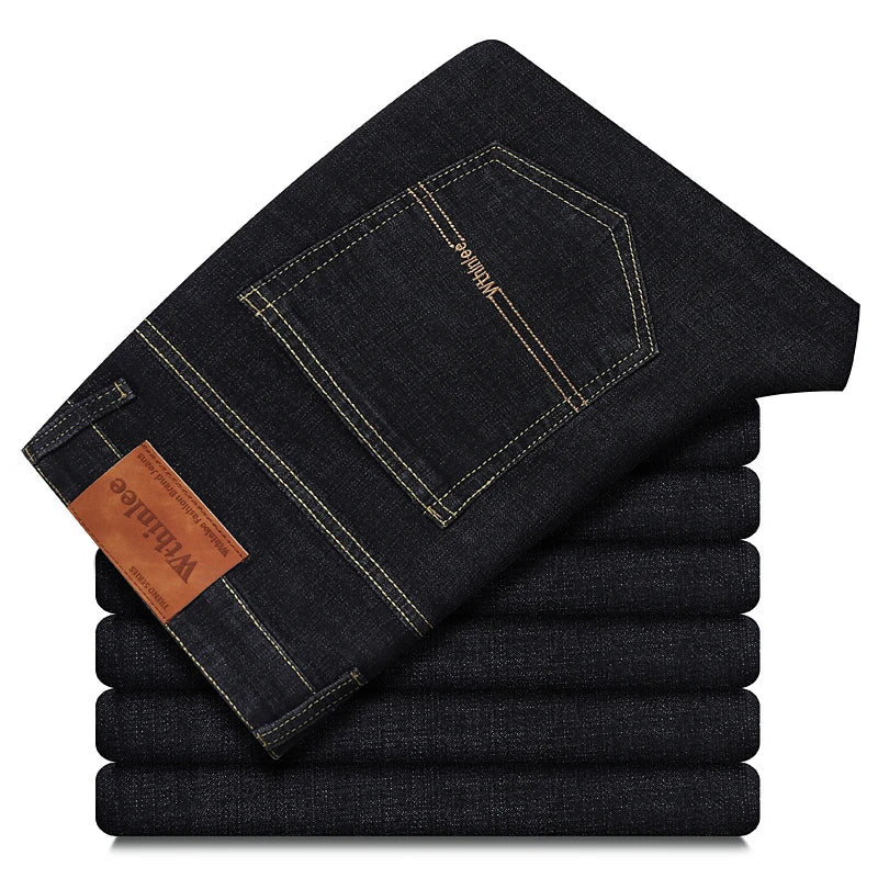 Business-jeans för herr – rak passform, stretch-denim, casual och kontor
