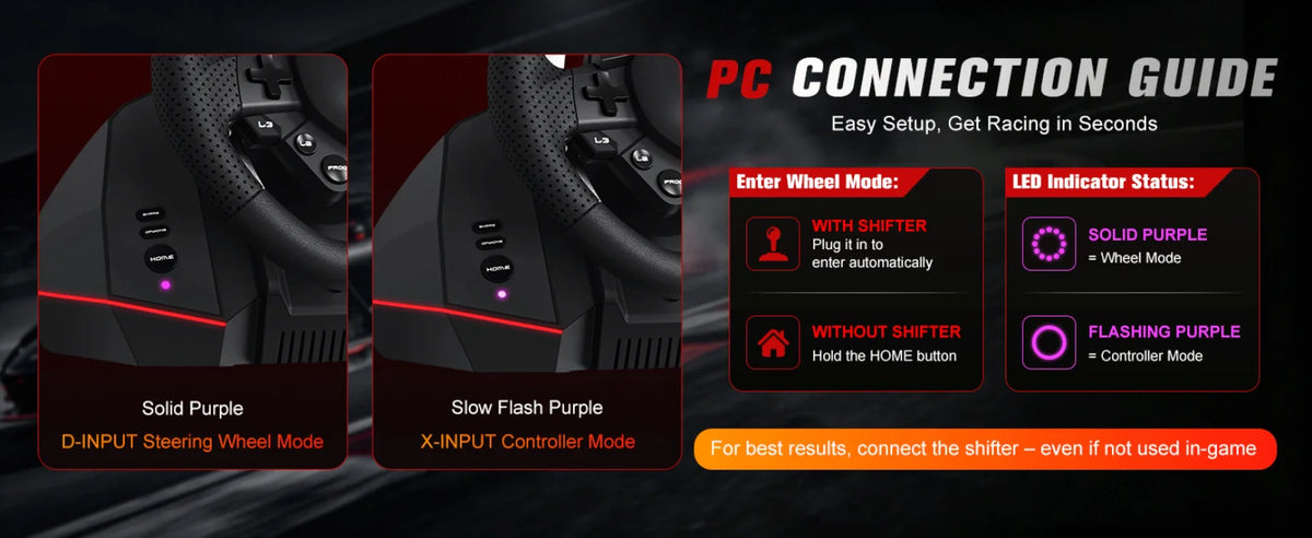 Game Steering Wheel For PS5/PS4/PC Leather 28mm Adjustable 270°-900°Wheels RGB Hall Effect Macro Linear 3Pedals Racing Simulator