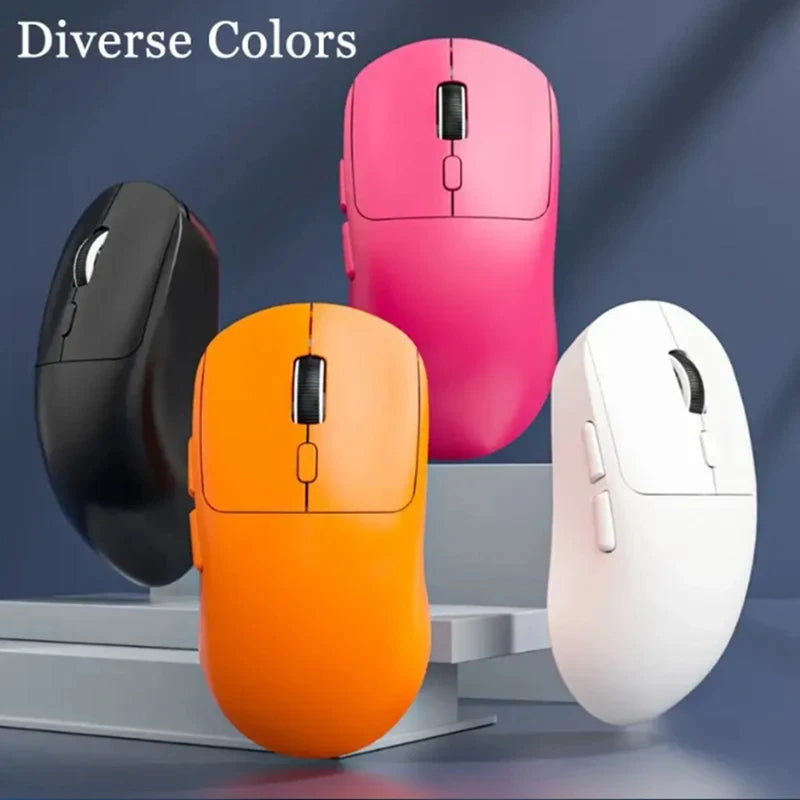 Trådlös Ergonomisk Mus 3-läges Bluetooth + 2,4G USB – Tyst 6 Knappar 1800 DPI Laddningsbar Kontor Gaming, Vit/Röd/Svart
