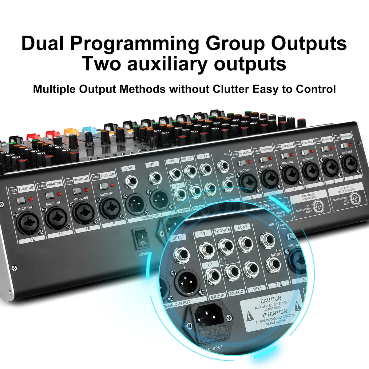 Depusheng AG8/AG12 ljudmixer med Bluetooth och 99 DSP-effekter