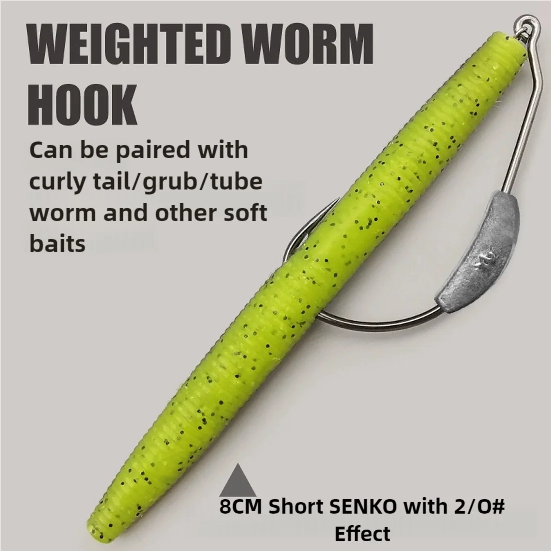 9KM 5-10Pcs Ewg Hook Weighted with Screw 2g~9g Worm Soft Lure Hook for Bass Saltwater Freshwater