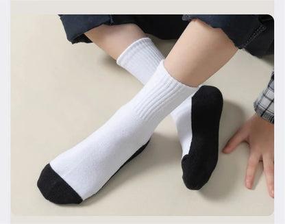 3 Pairs/set Children's Socks Spring Autumn Kids Boys Cotton White Sports Student Home Teenagers Socks For Daily Life 4-16Years
