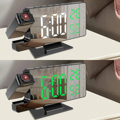 LED Digital Alarm Clock Projection Clock with 180°Rotatable Projector Mirror Large Screen Projection Clock For Home Office Table