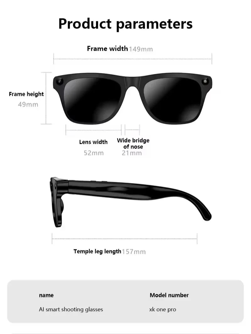 Lenovo Smart Glasses AI Translation 8MP HD Camera 8K Shooting Image Bluetooth Call Video Record Music Smart Motorcycle Glasses