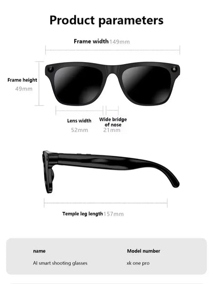 Lenovo Smart Glasses AI Translation 8MP HD Camera 8K Shooting Image Bluetooth Call Video Record Music Smart Motorcycle Glasses