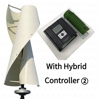 Vertikal Vindturbin 10kW/20kW 12V/24V/48V – Kärnlös Magnetlevitation Lågbullrig MPPT Hybrid Sol+Vind Off-Grid Hushåll