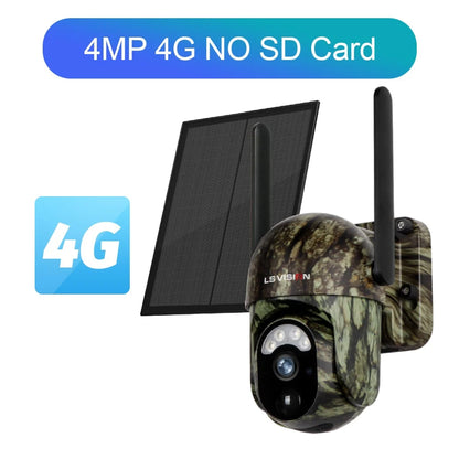 LS VISION 12MP 20X Optical Zoom 4G/ WiFi Solar Camera Outdoor Camouflage PTZ Cameras Surveillance CCTV Solar Hunting Camera Ubox