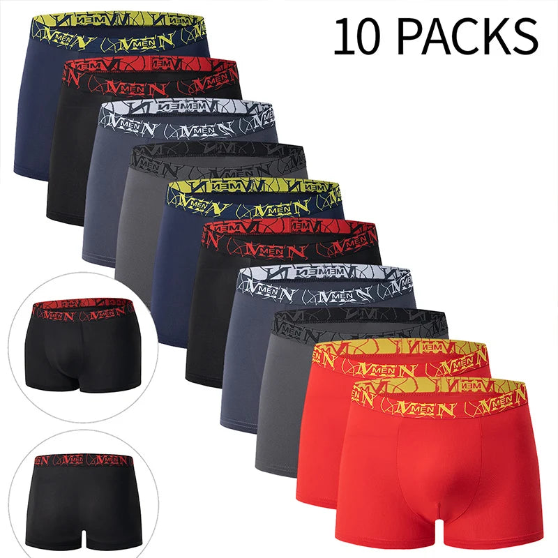 Herr Boxershorts 5/10-pack Svart Guldtryck – Bekäma Plus Size Sport & Strand, S–XXXL