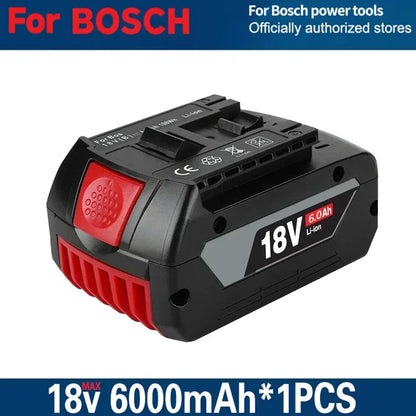 Kompatibelt Batteri för Bosch 18V – 6,0Ah Li-Ion BAT609 BAT618 BAT620 GSR GBH GWS 1–4 Batterier + Laddare