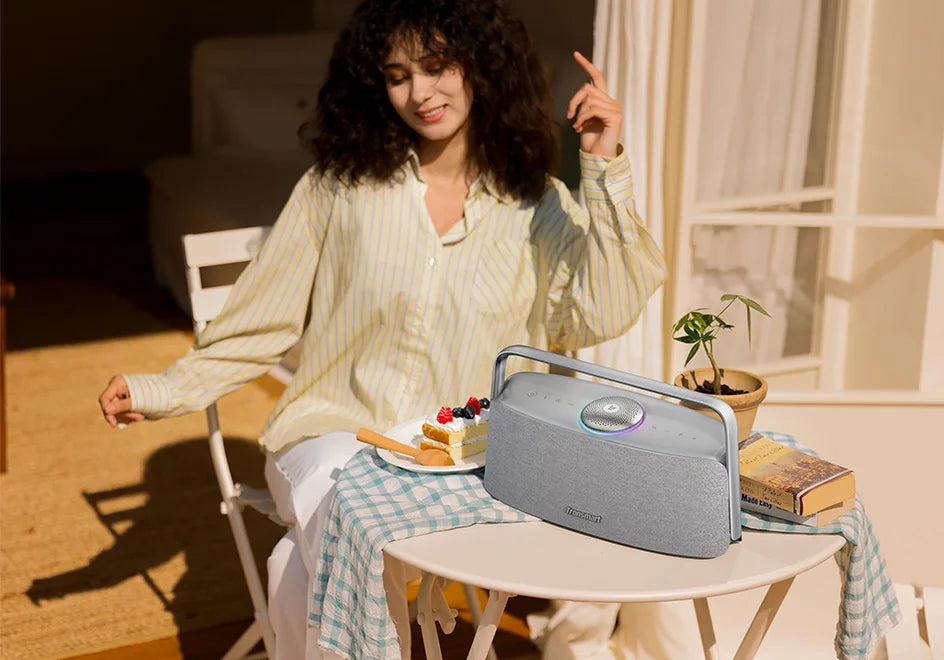 Tronsmart Fiitune X30 Speaker Blue Tooth Wireless Speaker Hi-Res Audio 80W Ipx6 App Control Portable Speaker with Handle for Home