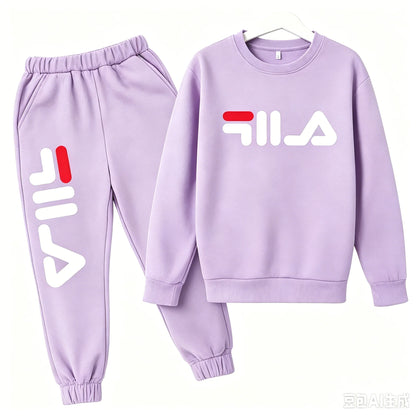 2025 Spring and Autumn Children's Boys and Girls Casual Sports Top + Pants 2-piece Girl Suit 3-14 Years Old Outdoor Jogging Suit