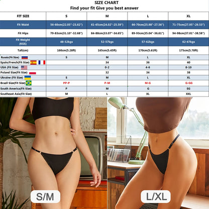 4Pc G-String Cotton Lace Women Thongs Lingerie Low Rise Panties Adjustable Waistband Straps Hipster Underwear For Girl Intimates