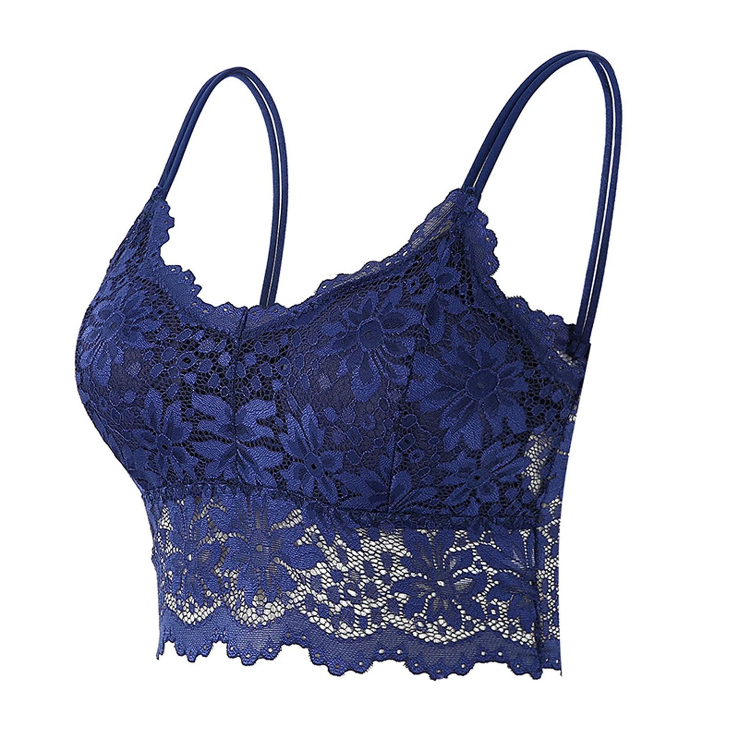 Sexy Strapless Floral Lace Bra For Women Plus Size Comfort Wireless Bras Padded Top Bra For Women High Elastic No Steel Ring Bra