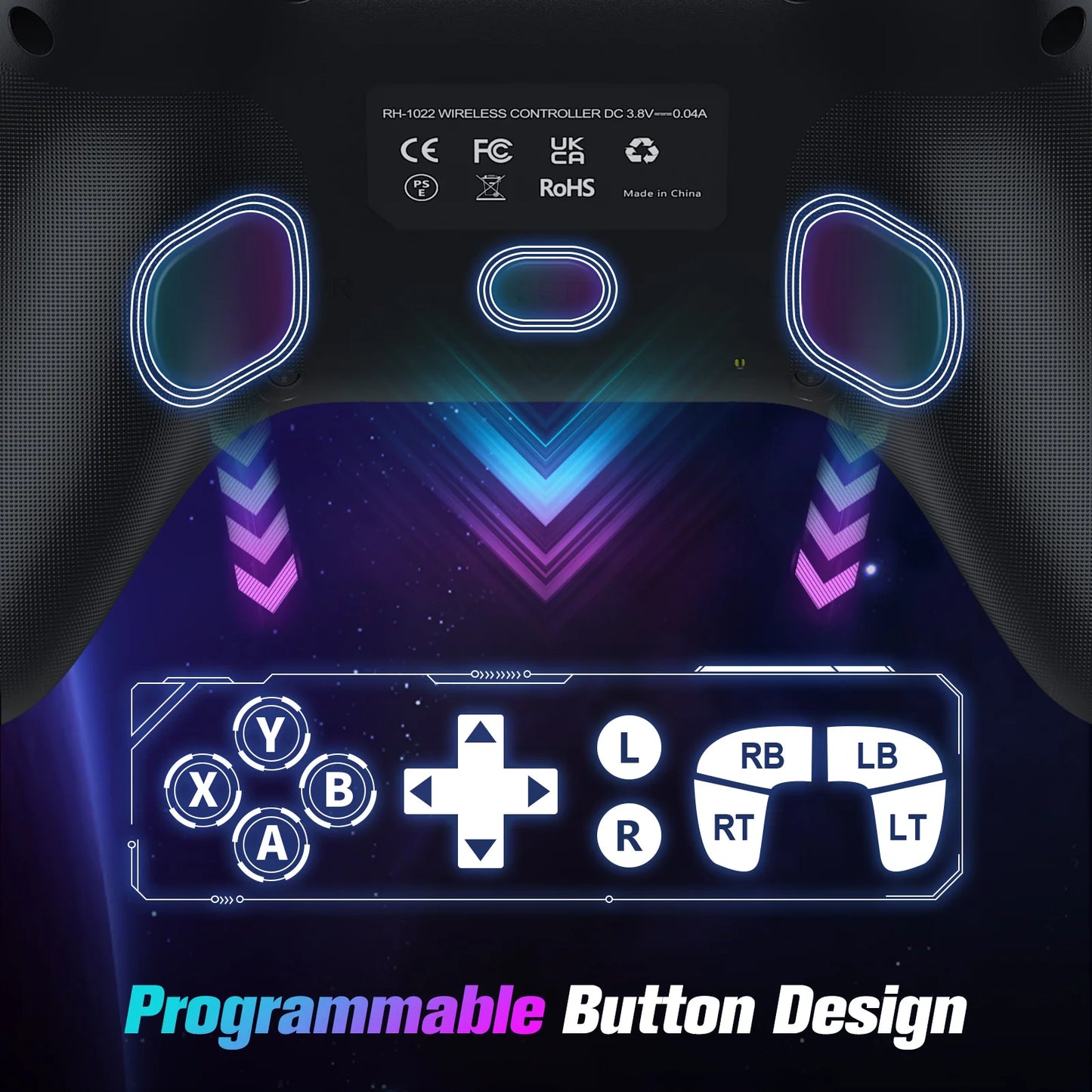 RGB Trådlös Xbox Handkontroll – Hall Effect 6-axlig Gyro Dubbel Vibration TURBO 3,5mm Xbox One/Series X|S/PC/Android