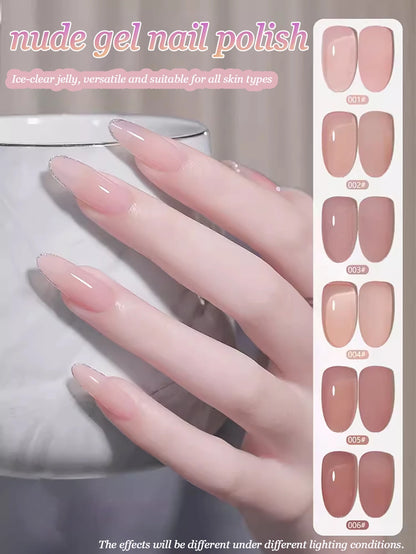1-24pcs WS Jelly Jade Nude Pink Gel Nail Polish Natural Pink Translucent Color LED UV Gel Soak Off For Home Salon Nail Art DIY