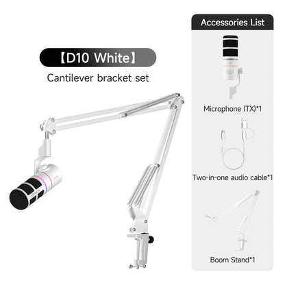 COMICA D10 PRO RGB Cardioid USB/XLR Dynamic Wireless Microphone Gaming Mic Voice Noise Reduction for Streaming Interview Podcast
