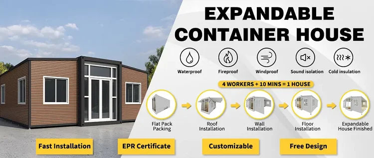 Modulärt expanderbart containerhus 30 fot med 2 sovrum