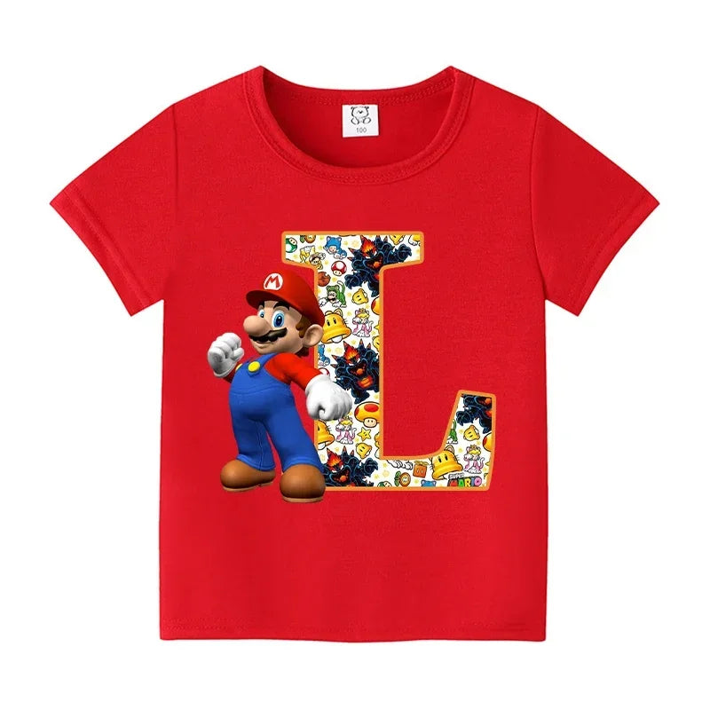 Barn T-shirt 100% Bomull – Tecknat Tryck Kortärm Unisex Casual Storlek 100–160cm