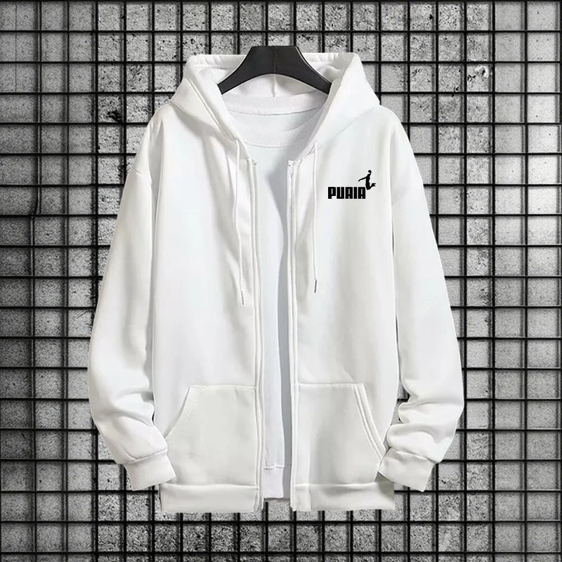 New in Women Tracksuit Trend Printing Hooded Sweatshirts Pants 2Pcs Set Casual Zipper Overcoat Suit Daily Clothing Autumn Winter