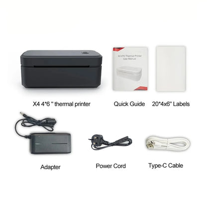 Marklife X4 Termisk Etikettskrivare – 4x6" Fraktetiketter Bluetooth Automatisk Igenkänning 110mm Vit Svart EU US UK 2026