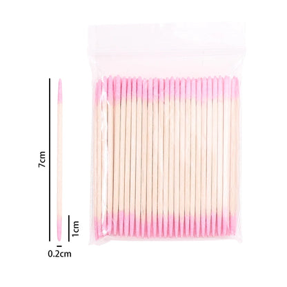 1/2/5/10PCS Nails Disposable Wood Cotton Swab Double Head Clean Sticks Manicure Cuticle Pusher Nail Polish Remover Art Tool