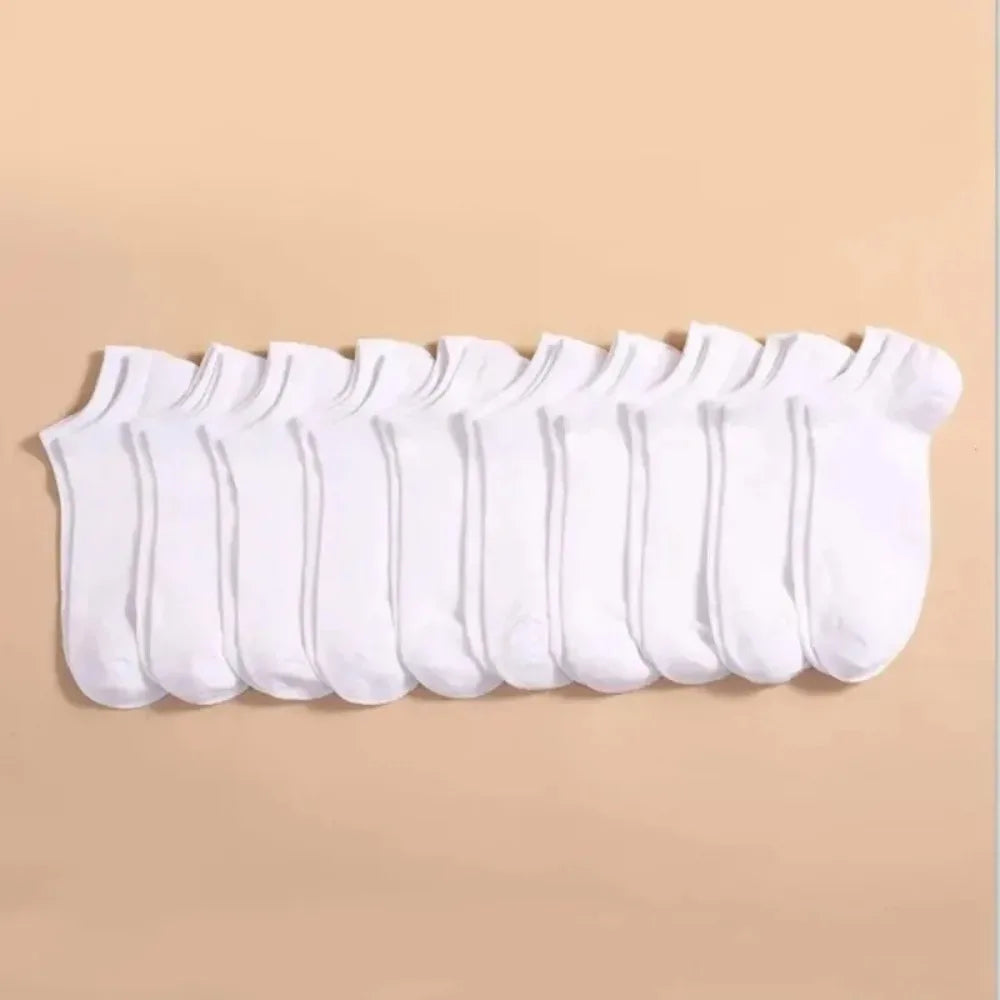 Unisex Båtsockor – Tunna, Andningsbara, Anti-lukt, 6–40-pack, Svart/Vit/Grå