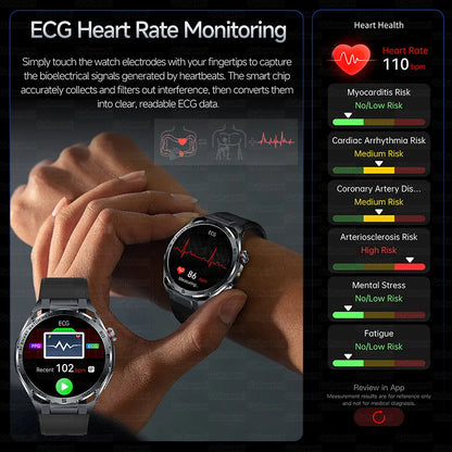 2026 New AI Health Care Accurate Detection ECG Smart Watch Blood Pressure lipids Uric Acid Analysis Bluetooth Call Smart Watches