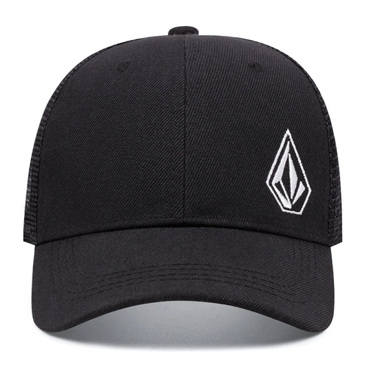 2025 Personalized Minimalist New Mesh Hat Diamond Embroidered Street Hip Hop Hat Skateboarding Hat Outdoor Sunshade Baseball Hat