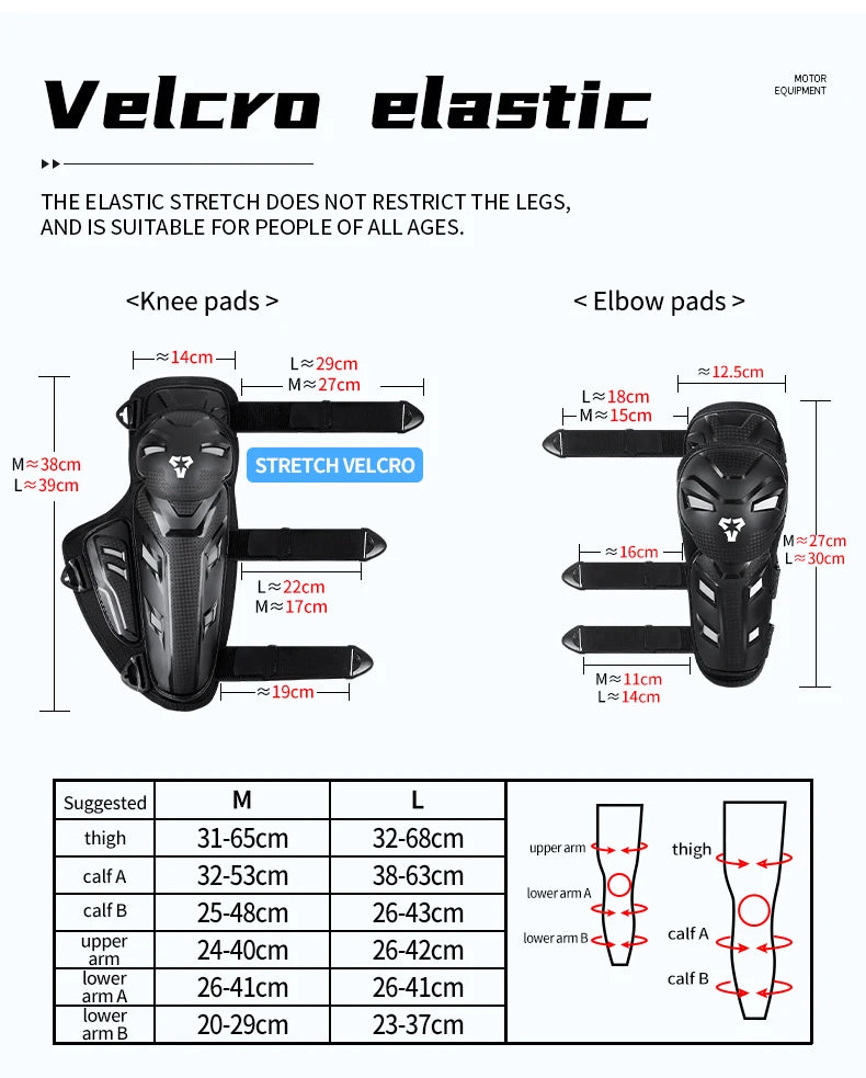 Motocross Knee Pads & Elbow Pads Set Adult Black Pink Leg And Elbow Protective Gear for Dirt Bike Motorcycle For Riding M-L