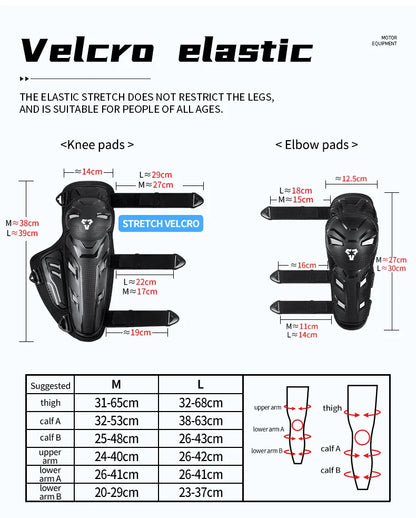 Motocross Knee Pads & Elbow Pads Set Adult Black Pink Leg And Elbow Protective Gear for Dirt Bike Motorcycle For Riding M-L