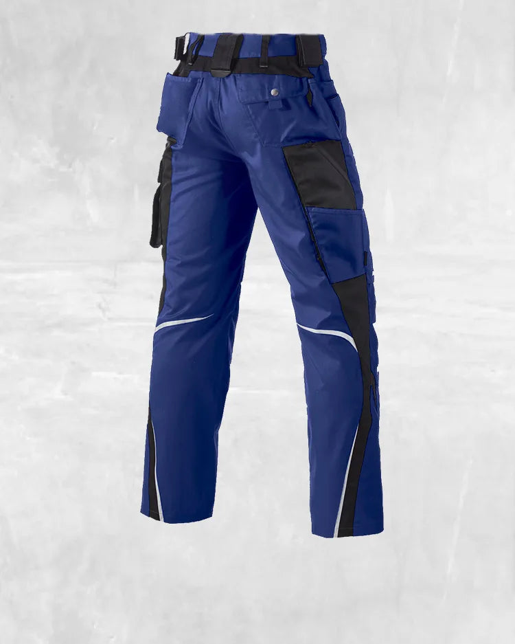 Men's Work Pants with Multi Pockets Two Tone Construction Pants with Reflective Stripes Cargo Pants Zipper Front Work Wear Pants