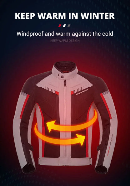 Men's Motorcycle Jacket Anti-fall Wear-resistant Motorbike Jacket With 5pcs Protector Motocross Racing Clothing Protection