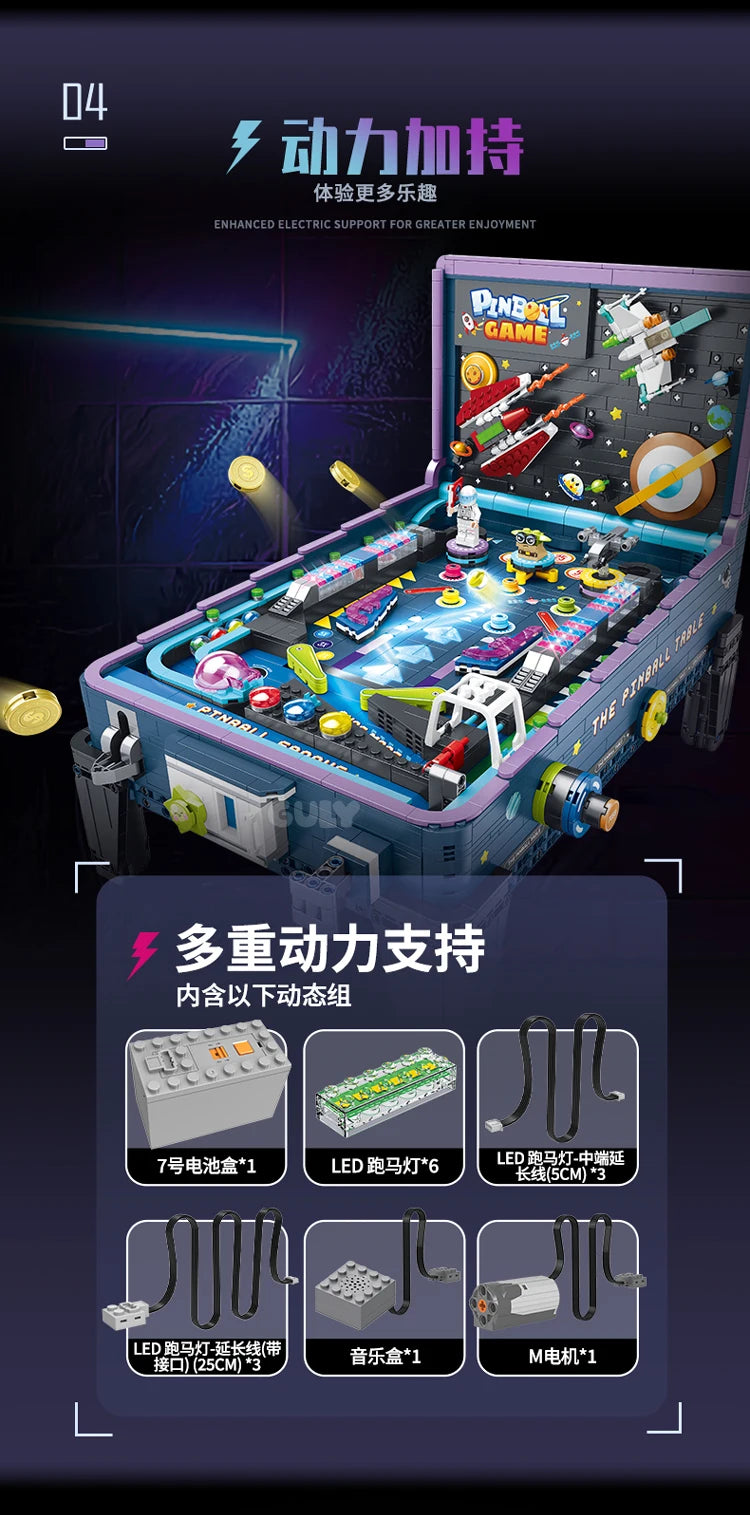 IN STOCK 60526 MOC Idea Game Machine Pinball Table Building Blocks Bricks Model Assembling DIY Toys for Boys Christmas Gift Set