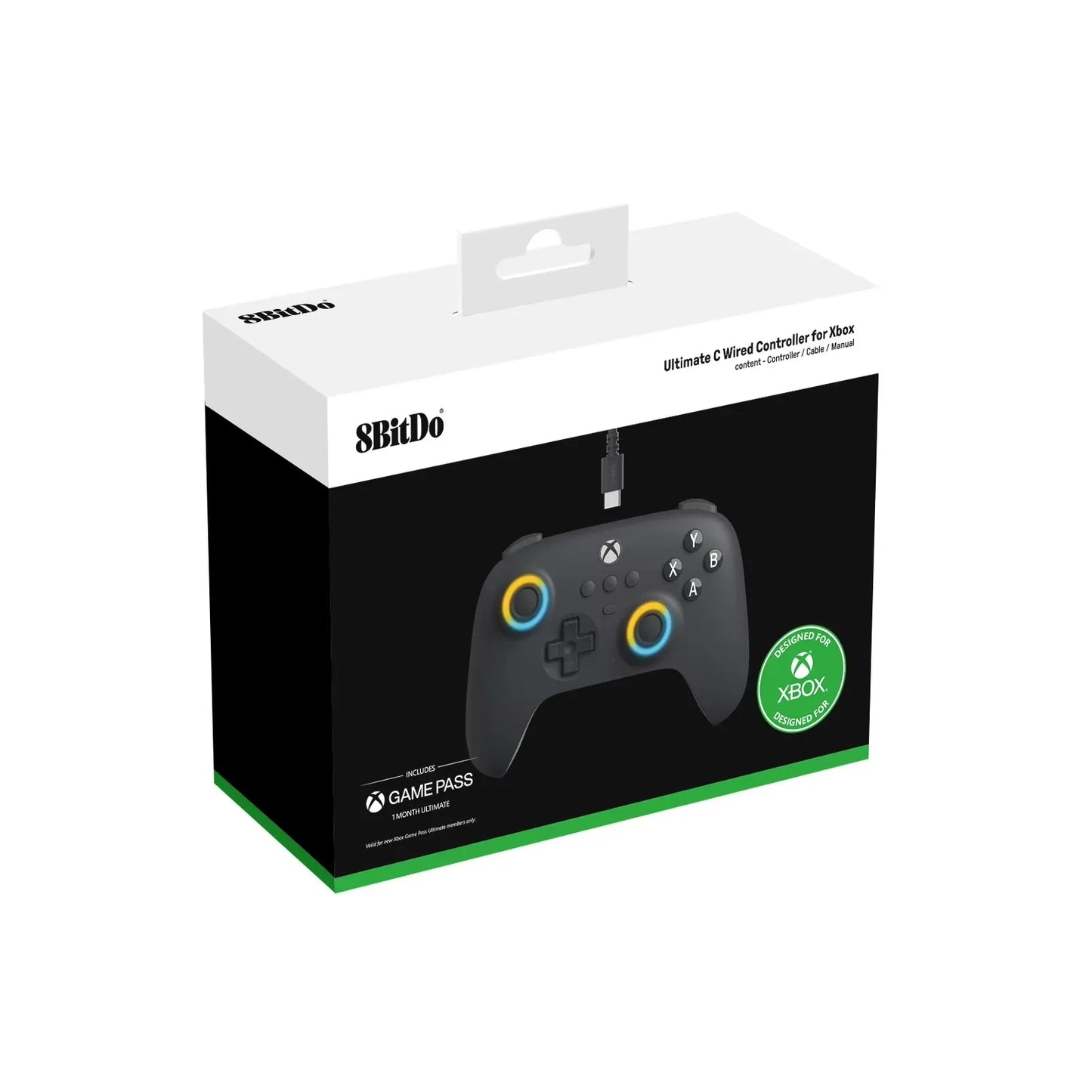 8BitDo Ultimate C Kabelansluten Xbox Handkontroll – Hall Effect GuliKit RGB Fire Ring USB Xbox Series X|S/One/PC Windows 10/11