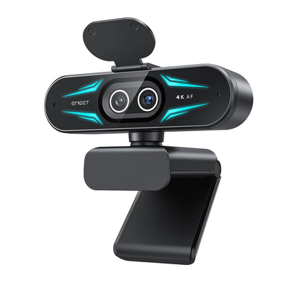 4K Webcam 1080P 60fps Web Camera EMEET C60E 4K Binocular USB Camera With RGB Light for Streaming/Gamer Video Camera for Computer