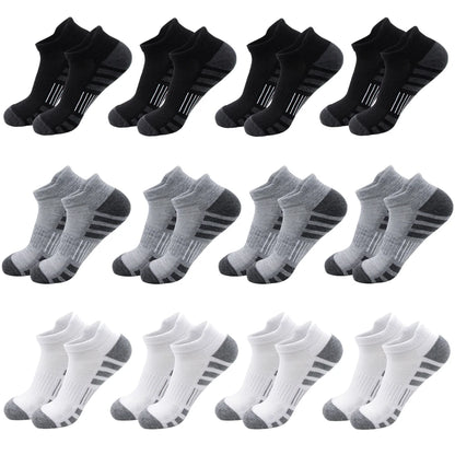 6/24 Pairs Cushioned Breathable Ankle Athletic Running Socks Low Cut Sports Tab for Men And Women