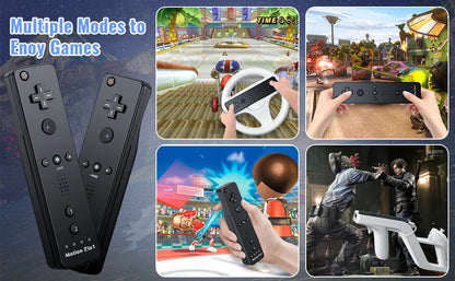Nintendo Wii Trådlös Handkontroll 2-i-1 – Med/Utan MotionPlus, Silikonskål, Bluetooth, Wii/Wii U/Wii Mini
