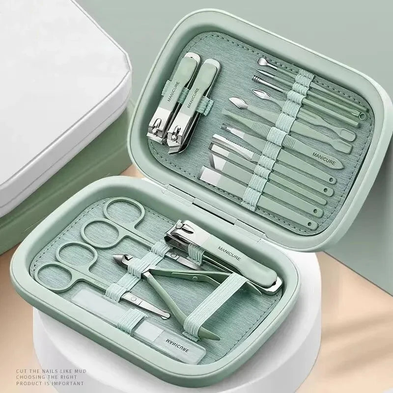 Professional Nail Kit 18 In 1 Manicure Set Nail Clipper Scissors Quality Stainless Steel Personal Care Manicure Complete Kit