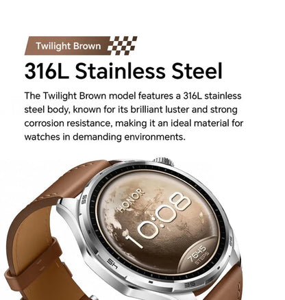 Honor Watch 6 New Smartwatch 1.46' AMOLED Battery Lasts up to 35 Days More than 120 Fitness and Health Modes 5ATM Waterproof, IP69 Protection, Bluetooth 5.4